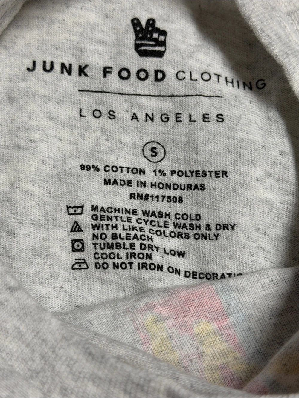 Junk Food crop MTV Gray Tee with Multicolor Logos - Picture 4 of 4
